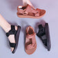 Velcro Sports Sandals Female Flat Bottom Students Korean Version of Harajuku Style Summer Soft Bottom Sandals Female