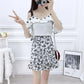 Bohemian Print Summer Skirts Womens Ruffle Floral Short Skirt High Waist Chiffon Beach Mini Skirt