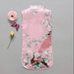 Children Dress Children's Tang Suit Girls Summer Thin Dress Cheongsam Printed Floral Cheongsam Chinese Style Sleeveless Dress