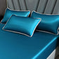 Three-piece Summer Skin-friendly Ice Silk Bed Sheet Mat Washable Non-slip Bedding Protection Cover