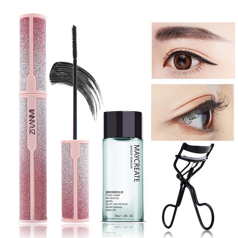 Mascara Mascara Waterproof Elasticity Thick Non-marking Curly Long Lasting Set Not Easy to Discolor