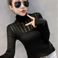 Base Sweater Women's Self-cultivation Pullover Hollow Knit Sweater Women's Long-sleeved Pile Turtleneck Sweater Top