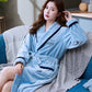 Autumn Winter Pajamas for Women Men Couple Nightgown Thick Velvet Flannel Bathrobe Coral Fleece Long Sleeve Pyjamas Casual Loose Homewear Sleepwear
