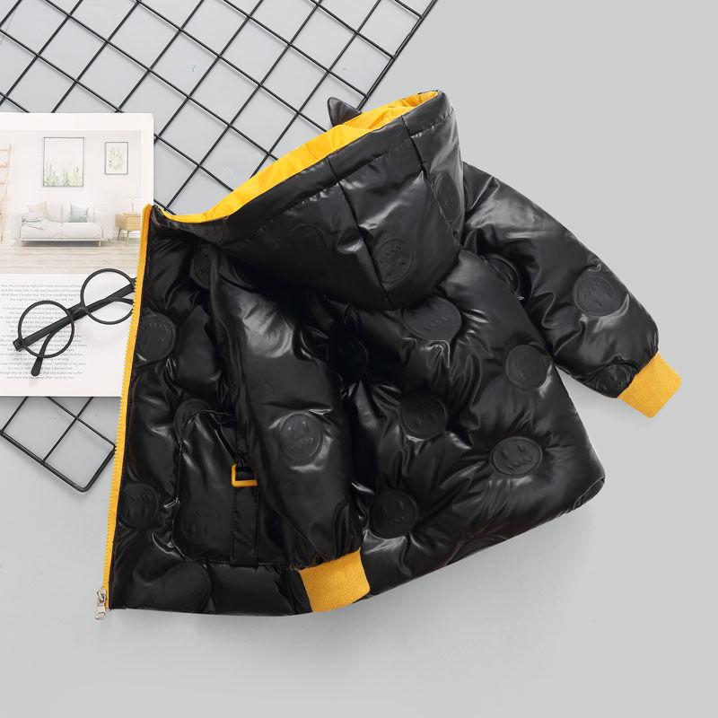 Girls' Down Jacket Shiny Face-free Winter Wear Thick Warm and Windproof Jacket