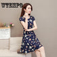 Floral Printed Dress 2019 New Fashion Women A-Line Party Dresses Short Sleeve Summer Plus size XXXL