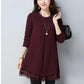 Autumn and Winter Lace Sweater Fashion Knit Mid-length Bottoming Shirt Slim Simple Dress