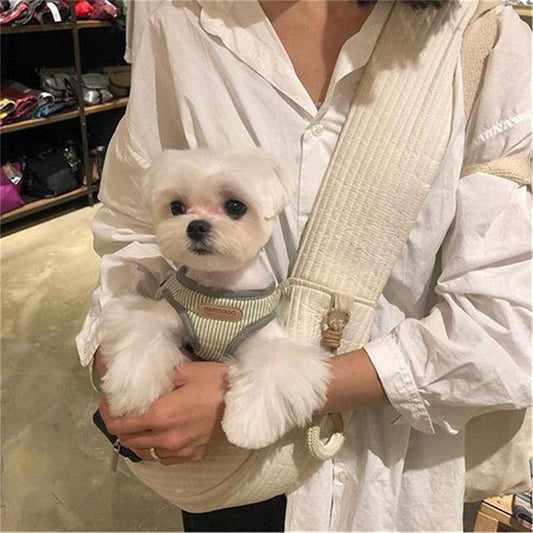 Handmade Pet Dog Carrier Outdoor Travel Handbag Canvas Single Shoulder Bag Sling Comfort Travel Tote Shoulder Bag Breathable