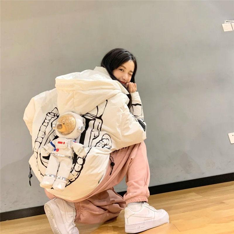 Bear Down Jacket Women's Lovers Wear Men's Space Astronaut Jacket Short