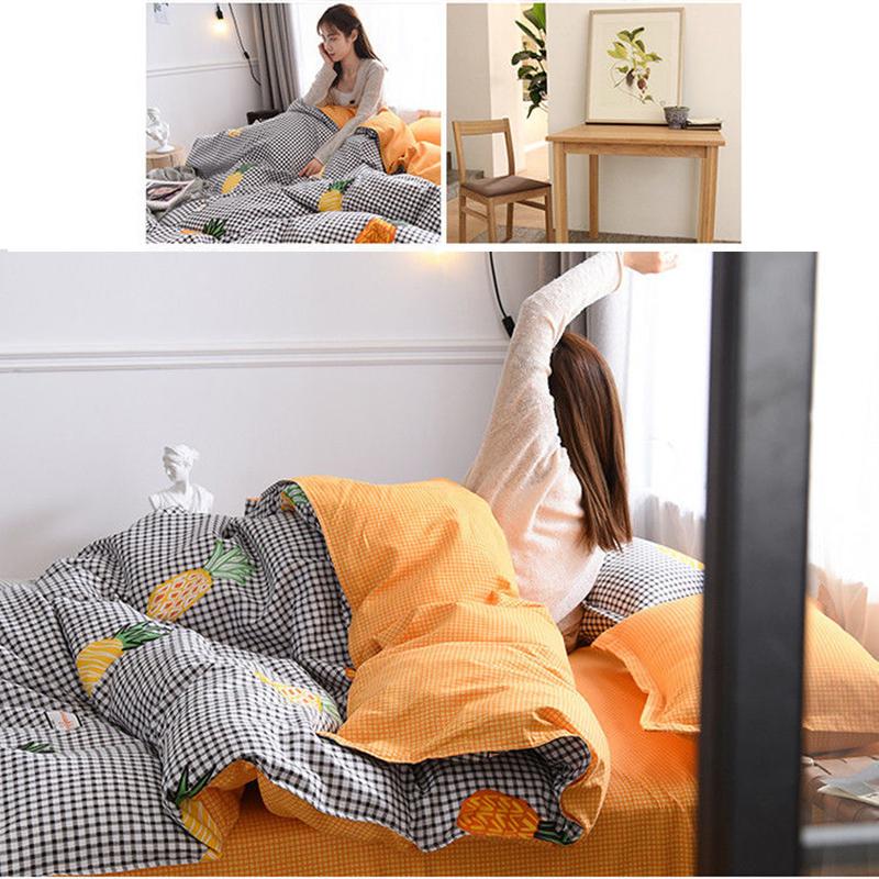 Thick Warm Pure Cotton Brushed Four-piece 100% Long-staple Cotton Student Dormitory Simple Bedding