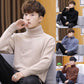 Warm Turtleneck Sweater Men Solid Knitted Mens Sweaters Casual Male Double Collar Slim Pullovers