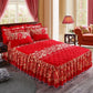 3pcs/set Korean Queen-size Bed Skirt Thick One-piece Bed Sheets Cute Princess Style Sheets