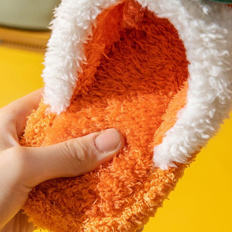 Cotton Slippers for Men and Women Autumn and Winter Home Couples Indoor Warm Cartoon Plush Slippers