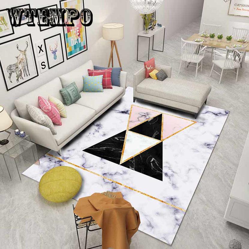 Modern Geometric Carpet Bedroom Mat Nordic Hairless Carpet For Living Room Rugs For Bedroom