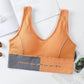 Pure Cotton Seamless U-shaped Belt Letter Sports Yoga Fitness Stretch No Steel Ring Ultra-breathable Women's Underwear Bra