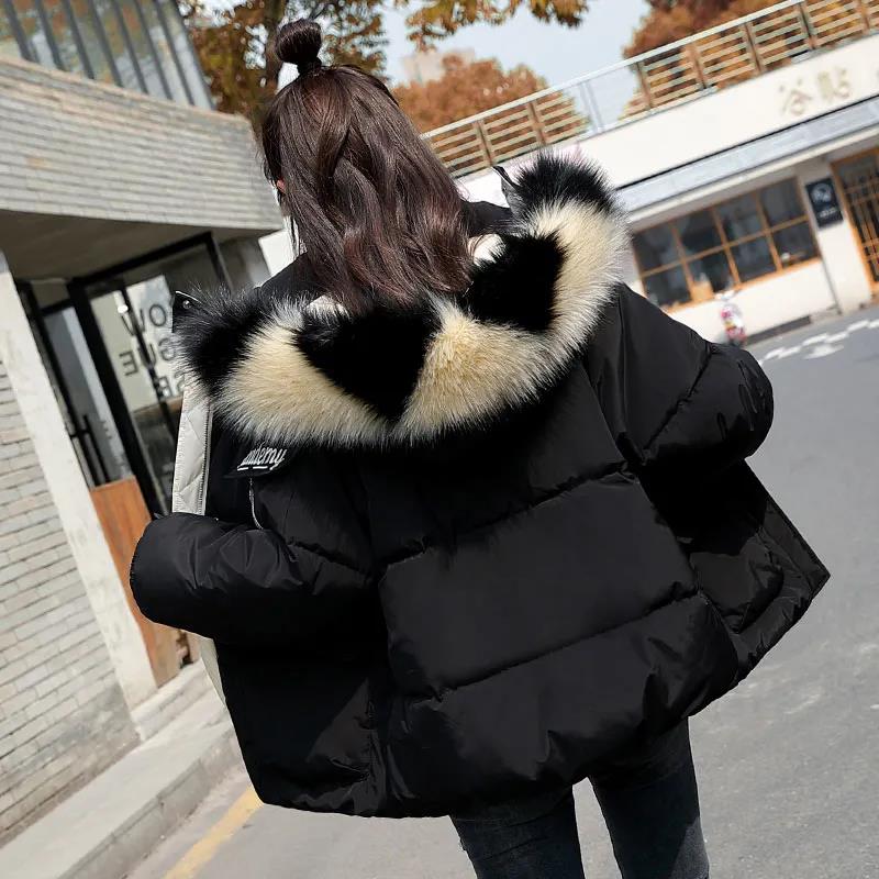 Winter Down Jacket Korean Loose Hooded Cotton Jacket Thick Warm Short Down Jacket