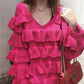 Autumn and Winter Multi-level Flared Sleeve Cake Skirt Ruffled Knitted Sweater