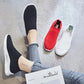 A Pedal Casual Women's Shoes Lazy Shoes Flying Woven Socks Shoes, Breathable Sneakers Women's Mother Shoes Breathable Net Shoes Coconut Shoes
