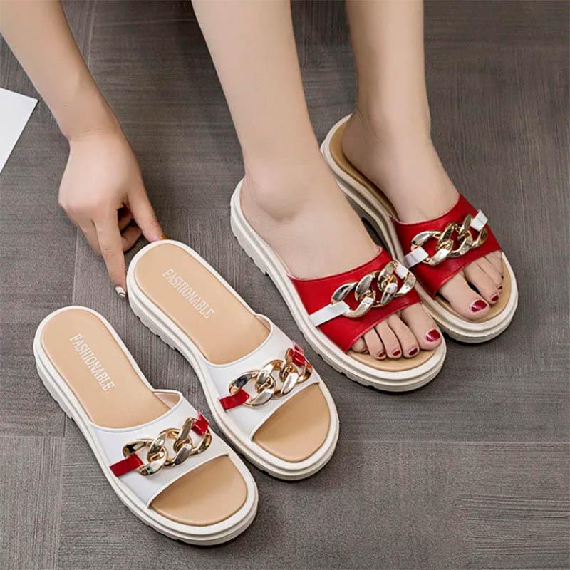 Outer Wear Slippers Women's Trendy Fashion Thick Bottom Non-slip Waterproof Slippers