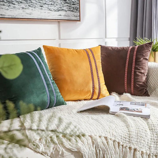 High-end Pillow Velvet Cushion Living Room Sofa Backrest Office Bedside Chinese Large Cushion Lace Hug Pillowcase