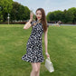 Little Daisy Cheongsam Improved Dress Short Floral Sexy Small Young Girl Daily Wear
