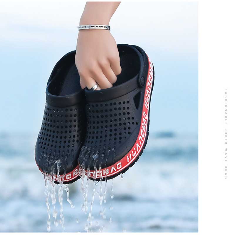 Summer Cave Shoes Men's Sandals Beach Shoes Large Size Camouflage Outdoor Two Wear Hollow Slippers Men