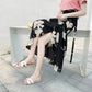 Vintage Floral Print Pockets All-match Women Long Half Length Skirt Autumn Loose Casual Female Skirt