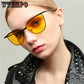 WTEMPO Cat Eye Metal Sunglasses Men Small Frame Transparent Color Ocean Sheet Glasses