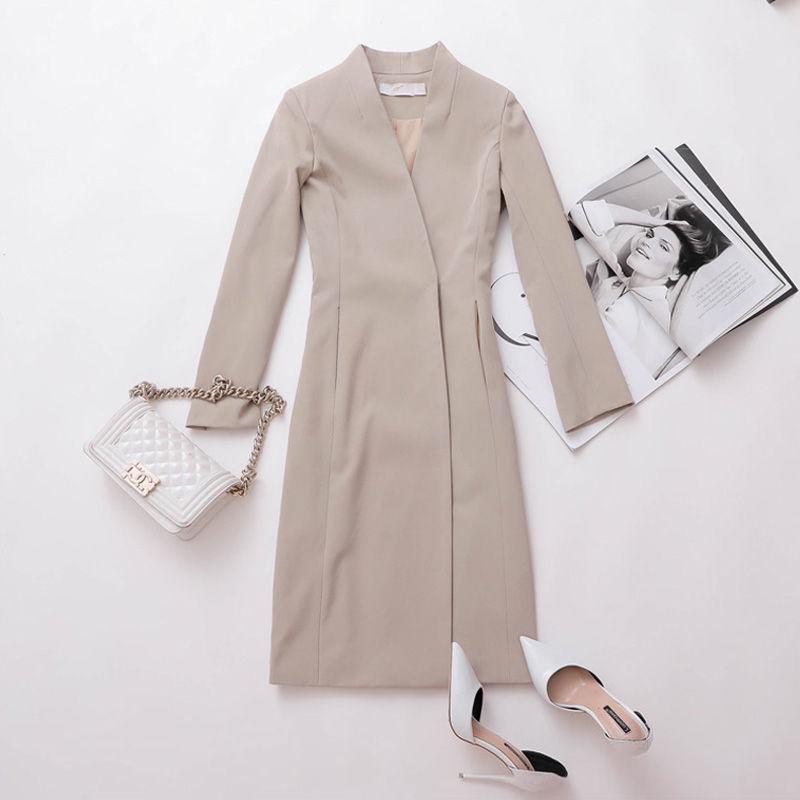 Trendy Wild Woolen Coat Spring and Autumn Large Size Woman's Clothing Long Sleeve Windbreaker