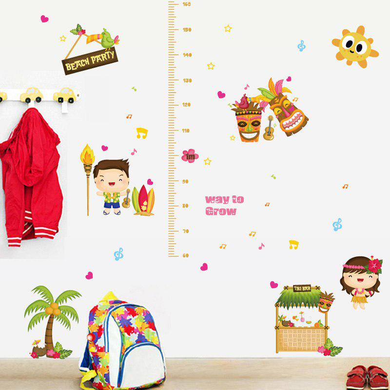 [Wall stickers] DIY beach party children height measurement wall stickers for kids rooms nursery bed