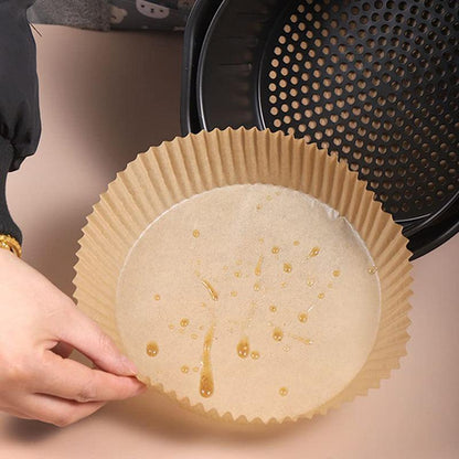 Air Fryer Disposable Paper Liner, Air Fryer Liners, Natural Parchment Paper Non-Stick Air Fryer Liners Cooking Paper(free Oil Brush)