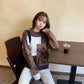 Autumn Winter  Women Fashion Sweater Casual Knitting Sweater Leopard  Round Neck Pullovers Loose Casual Long Sleeve Sweater