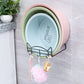 2PCS Washbasin Rack Put Basin Storage Rack Nail-free Towel Rack Dormitory Household Kitchen Bathroom Wall Hanging Rack Drain Basket Pot Cover Rack