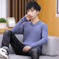 Autumn and Winter Fashion Casual Sweater Men's Lapel Sweater Solid Color Long-sleeved Personality Top Youth Bottoming Shirt