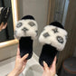 Slippers for Women Winter Fur Cotton Slides Open Toe Luxury Designer Indoor Soft Lady Slippers Shoes Leopard Sexy Female Winter Slipper Plus Size