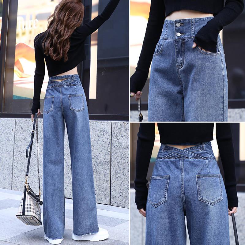 Jeans For Women Denim Flare Stretch High Wasit Denim Long Pants Wide Leg Casual Trousers Jeans