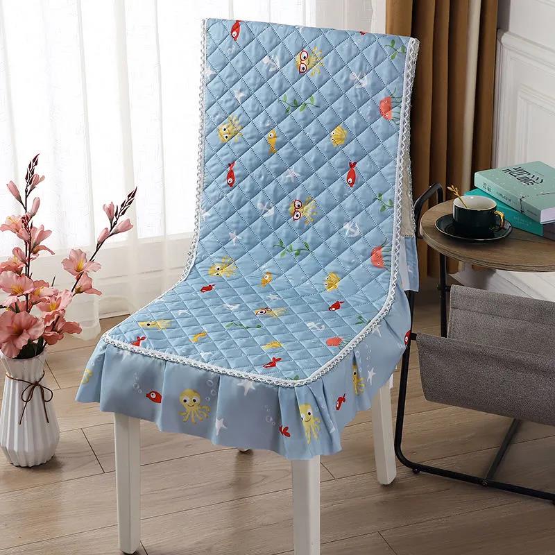 One-piece Chair Cover Dining Chair Cushion Tablecloth Set Backrest Integrated Chair Cushion Non-slip Dining Chair Cushion Cover