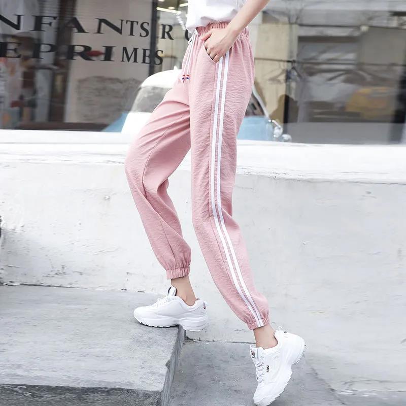 Spring and Summer New Sports Pants Girl Student Korean Version of Harajuku BF Trend Thin Section Loose Ins Trousers