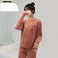 Pajamas for Women Men Coral Fleece Pyjamas Set Autumn Winter Sleepwear Suit Flannel Home Wear Loose Casual Velvet Warm Top and Pants Sets Long Sleeve