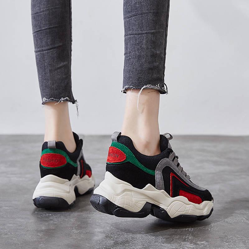 Women Sneakers Fashion Platform Sneakers Ladies Casual Shoes Woman Leather Sports Dad Shoes Female