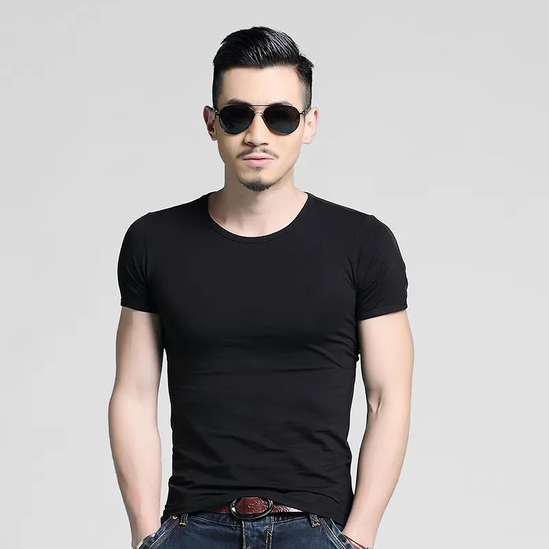 3 Pcs Men Slim T-shirt Stretch Tees Muscle Shirt Casual Pullover Half Sleeve Overshirt Solid Color Top Male Sport Clothing