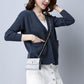 Autumn and Winter Loose Sweater Thick Knitted Cardigan Jacket Short Solid Color Women's Top