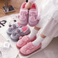 Winter Cotton Slippers Women's High-heeled Thick-soled Home Non-slip Wool Slippers