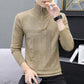 Sweater Men's Warm and Comfortable Self-cultivation Solid Color Knitted Half High Neck Zipper Sweater Bottoming Shirt