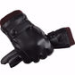 Men's Winter Cycling Gloves Leather Waterproof Touch Screen Gloves Thickened Plus Velvet Gloves