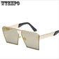 WTEMPO New Trendy Color Square Polarized Sunglasses Men Women Fashion Personality Retro Big Frame Su