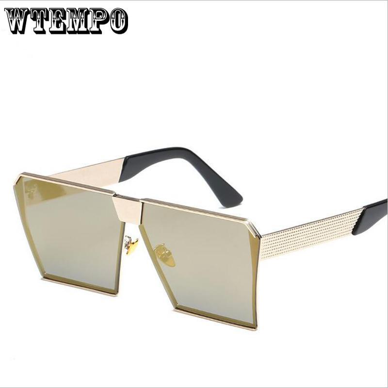 WTEMPO New Trendy Color Square Polarized Sunglasses Men Women Fashion Personality Retro Big Frame Su