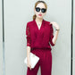 Chiffon Shirt + Foot Pants Casual Small Fragrance Ladies Professional Suit Women's Two-piece Casual and Comfortable