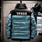 Fashion Men Coats with Hood Thick Cotton Letter Printed Parka Relax  Jacket Tops Male Casual Winter Clothing Outwear