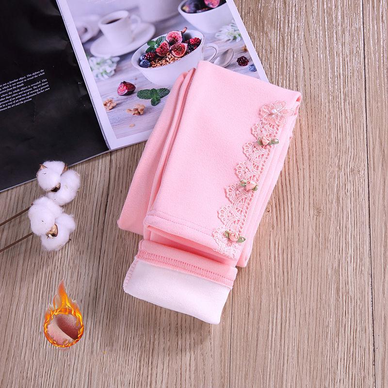 Winter Plus Velvet Girls Leggings 2021 Autumn and Winter Plus Velvet Outer Wear Baby Slim Stretch Children's Trousers