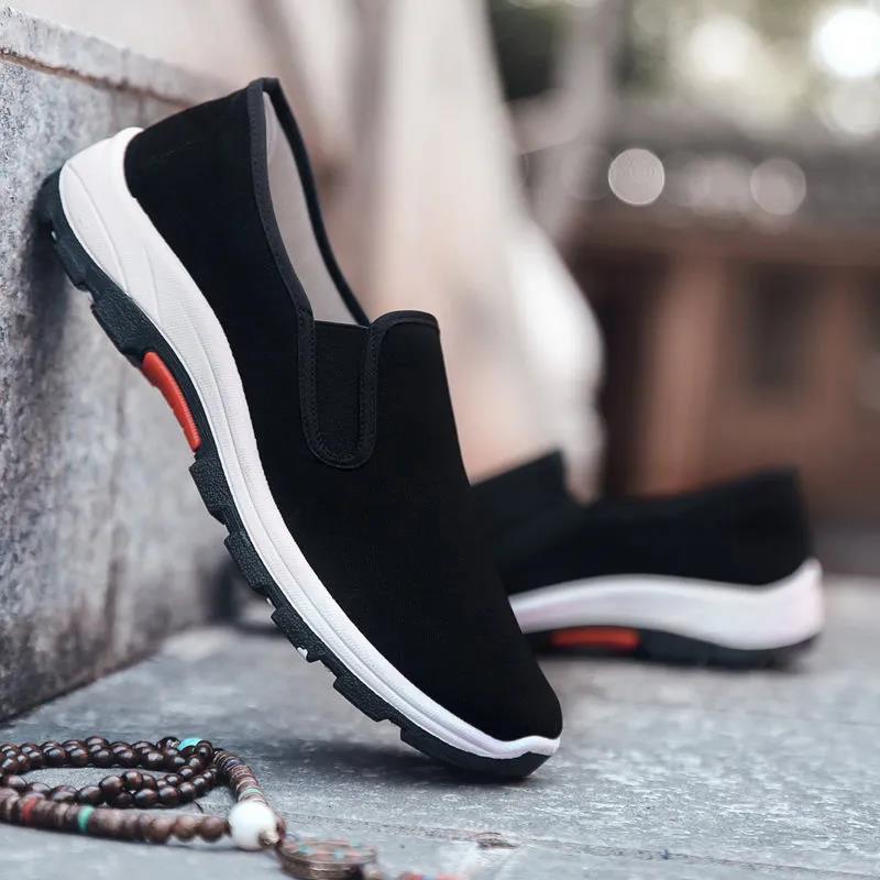Old Beijing Black Canvas Shoes Casual Lightweight Non-slip Safety Shoes Convenient Work Driver Shoes